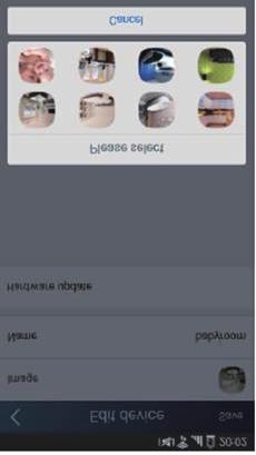 Můžete si vybrat z přednastavených obrázků "Default images", vyfotit ho "Take photo" nebo vybrat z již uložených fotek "Choose from photos" a uložit ho.