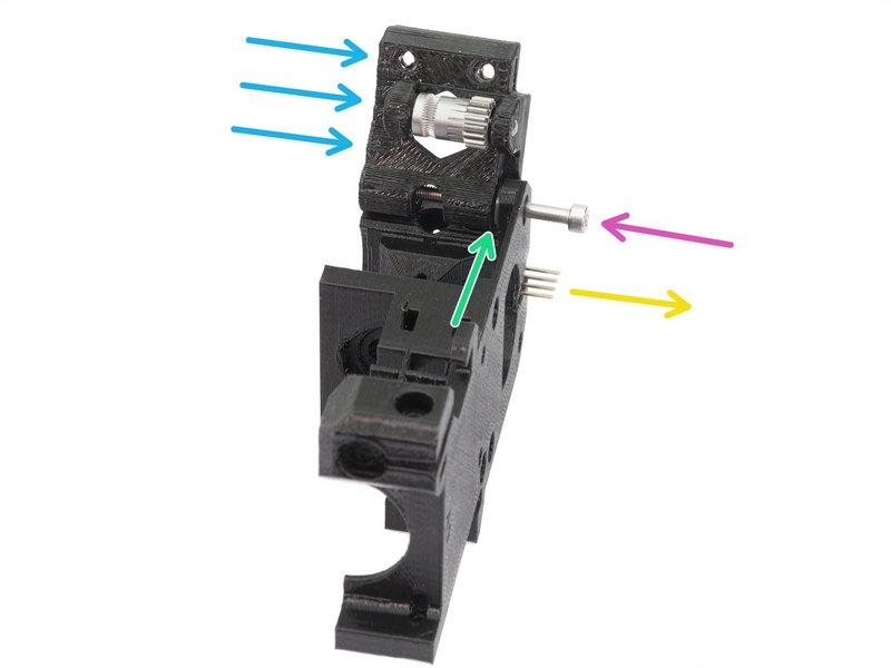 Step 12 Složení extruderu - idler (2. část) Otočte díl Extruder-body jako na obrázku.