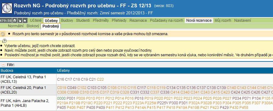 IV. Rezervace Rezervacemi se rozumí výuka nebo jiné události, které nemají kód (nejsou v programu Tajemník). 1.