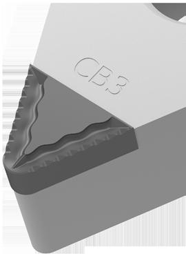 Detail utvářeče třísky -CB3 Přenosti a využití Nástroj s vysoce efektivním lamačem třísky, ieální řešení pro obrábění houževnatých hliníkových slitin (zvyšuje procesní spolehlivost)