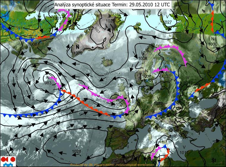 Obr. 3 Analýza synoptické situace ze dne 29.