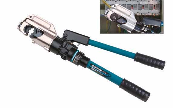 LISOVACÍ ZAŘÍZENÍ CYO-400C Vytvořeno pro 6-ti hranné lisování měděných, hliníkových kabelových ok a spojek. Dvoučinná hydraulická pumpa pro rychlejší práci s minimálním počtem kroků.