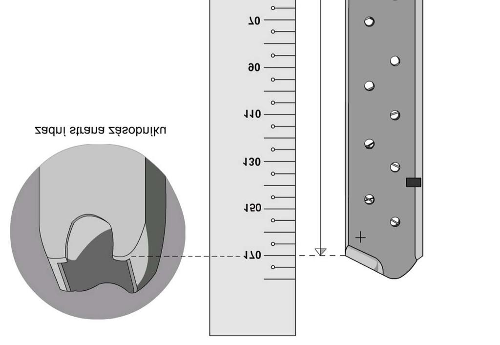 PŘÍLOHA E1: Postup měření zásobníku Měření provedeme tak, že zásobník postavíme kolmo na pevnou