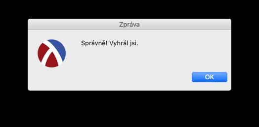 Píše programu své tipy a dostává odpovědi čtyř typů: úspěch, navrhované číslo je příliš malé,