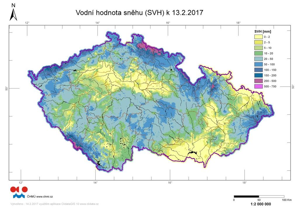 ve Strážnici (ovlivněno ledy) odtékalo průměrně asi 18 m 3.s -1 (ca 26 % Q II ) a Dyjí v Ladné 17,2 m 3.s -1 (42 % Q II ). C.