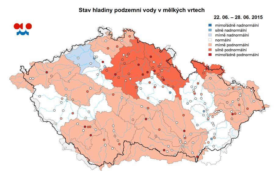 podnormální s pravděpodobností překročení 75 85 %, jako silné sucho stavy silně podnormální s pravděpodobností překročení 85 95 % a jako mimořádné sucho jsou označeny mimořádně podnormální stavy,