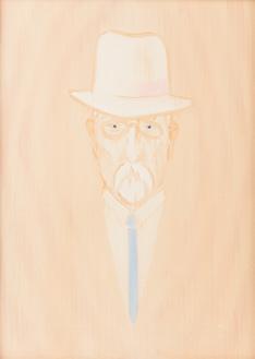 Císařovský Tomáš (*1962) Demokracie, 1988 (z cyklu Z deníku dědy legionáře) akrylová tempera, plátno, 45,5 x 34,5 cm sign. na rubu T. Císařovský 55 000 Kč / 2 029 38 39 40 39.