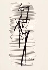 45 8 000 Kč / 295 79. Gross František (1909 1985) Stroj olej, překližka, rám, 14,5 x 19,5 cm sign.