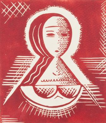 Filla Emil (1882 1953) Postava se psem, 1945 suchá jehla, papír, 9/30 pasparta, rám, sklo sign.