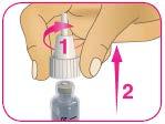 Nestiskejte injekční tlačítko do strany ani nebraňte prsty bílému ovladači dávky v pohybu, podání dávky léku by