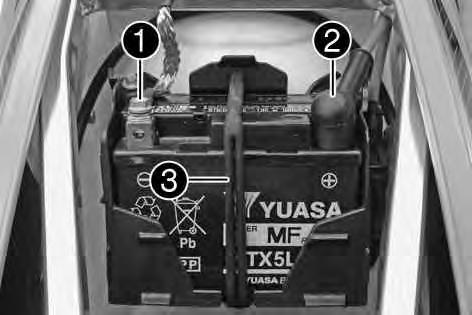 14 ELEKTRICKÁ SOUSTAVA 79 14.1 Demontáž baterie x (250/300 XC) Nebezpečí poranění Kyselina a plyny z baterie způsobují těžká poleptání. Udržujte baterie mimo dosah dětí.