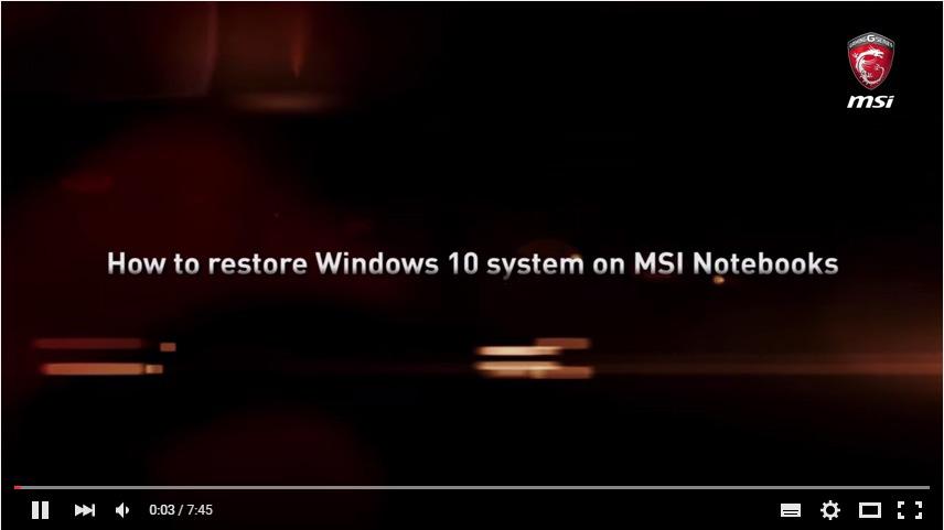Video: Obnovení operačního systému Windows 10 v noteboocích MSI Podívejte se na