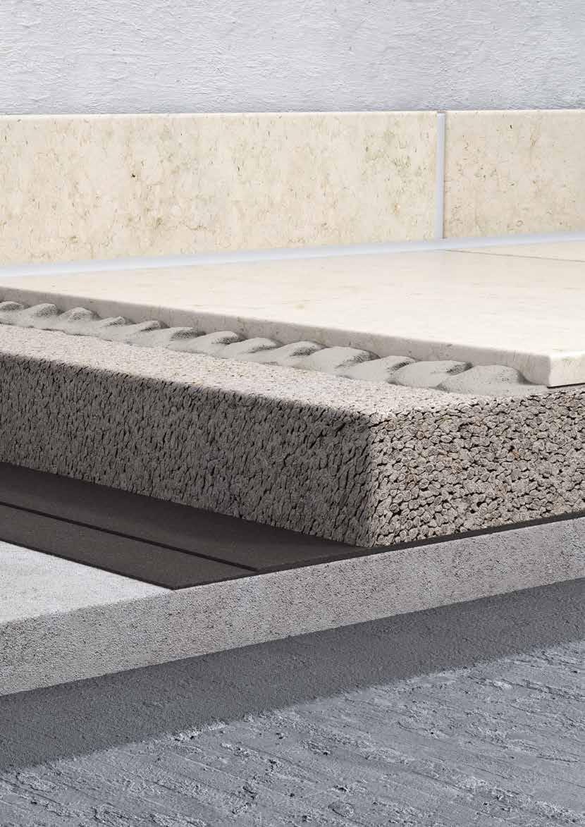 11 10 9 8 7 2 4 5 SKLADBA SYSTÉMU 1 Beton 2 Kontaktní můstek 3 Okrajová páska SCHÖNOX NIVELAČNÍ PÁSEK 4 Spádový potěr, např.