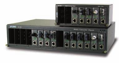 Konvertorová šasi Šasi pro instalaci konvertorů MC-700, MC-1500, MC-1000R MC-xxxx jsou šasi pro konvertory médií, které poskytují 7 až 15 pozic.