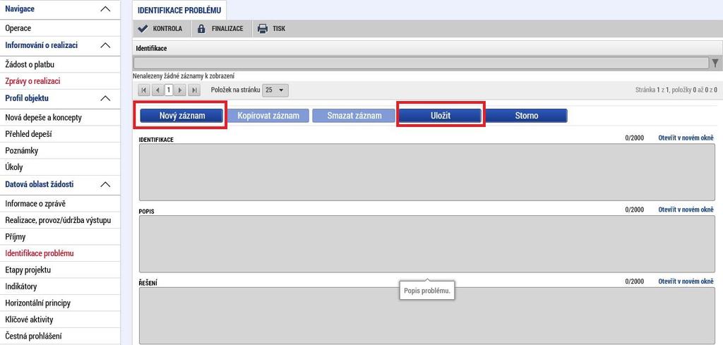 Postup při vyplňování ZoR/ZoU v ISKP Záložka Identifikace