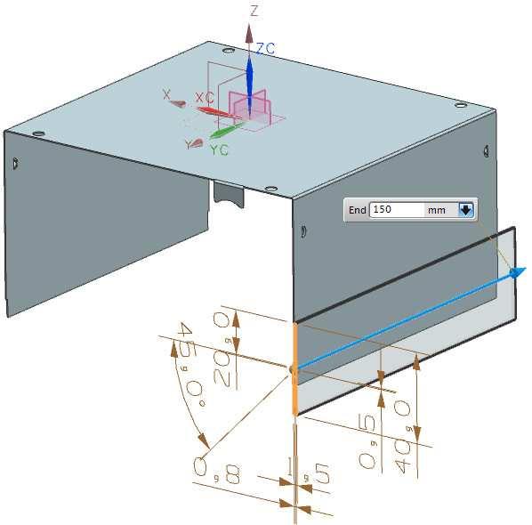 62. Ukončete skicování a nastavte parametry vysunutí podle obrázků 63. Potvrďte. 64.