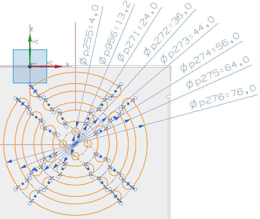 126. Spusťte příkaz Extrude. 127. Definujte skicu na rovině BOKORYS. 128. Vytvořte skicu dle obrázku.