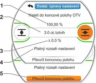 7 Uvedení do provozu 7 Uvedení do provozu 7.5 Koncové polohy neintruzivní Kromě toho se na displeji zobrazuje: Procentuální poměr aktuální polohy v rámci regulační dráhy (obr. 3, poz.