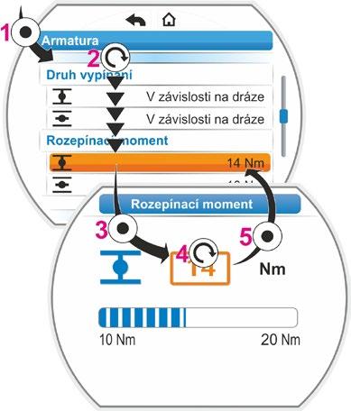 Návod k obsluze 5. Potvrďte zprávu. Displej přejde zpět do nabídky Armatura a u možnosti Směr zavírání se zobrazí nové nastavení.