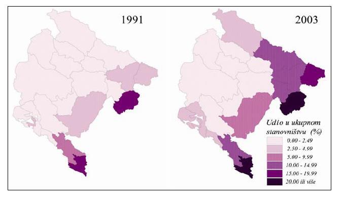 Počet migrantů Vojtěch Marek: Populační vývoj Černé Hory v letech 1948 2012 52 Graf 12 Migrační saldo, Černá Hora, období 1950 až 2010 4 000 3 000 Počet migrantů 2 000 1 000 0-1 000-2 000-3 000-4