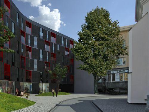 neměla námitky, ačkoli sídlo ostravsko-opavské diecéze je právě na Kostelním náměstí a jeho budova bude po dokončení projektu s Městskou bránou tvořit jeden souvislý blok.