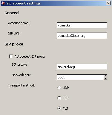 Jak je vidět z obrázku 6.26, program Minisip také umožňuje zabezpečit signalizační protokol SIP pomocí protokolu TLS.