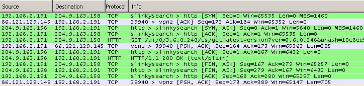 Obr. 6.27: Zachycená autentizace klienta Skype k serveru Obr. 6.28: Zachycená multimediální komunikace klientů Skype 6.4.
