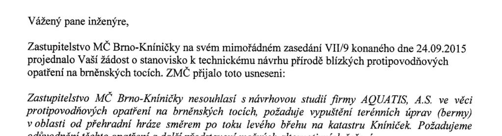 Zástupci Kníniček se zmiňovali i o záměru vlastních přírodě blízkých záměrů typu biotopové koupaliště.