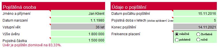 5 Práce se Simulací Simulace pro výpočet pojistného je součástí interaktivního PDF (eform).