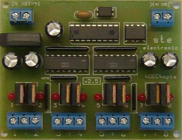 DCC-4DEC4-opto DCC dekodér pro ovládání