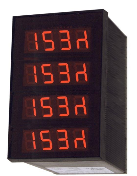 XDM-/ panelový číslicový indikátor Čtyřmístný svítivý indikátor mm Napájení 0 V Řídicí vstupy s úrovní V, V nebo V Paralelní, synchronní nebo asynchronní sériové připojení Snadné ovládání Kompaktní