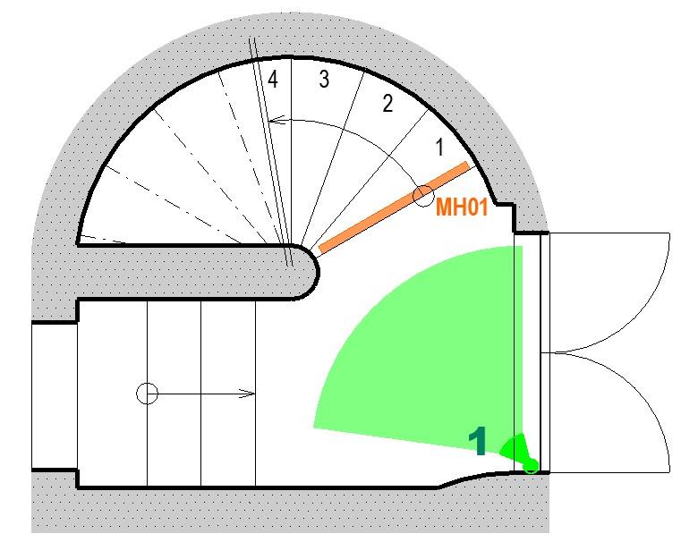 K upevnění je použita rozpěrná tyč délky 115-290 cm a je rozepřena mezi podlahu a nadpraží