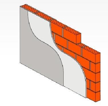 60 mm (celková tloušťka: 125 mm) R w = 58 db Cihlová příčka pálená