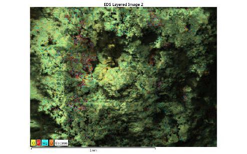 Obr. 29: Mapping zkoumané slitiny AZ31 po korozních zkouškách leštěného