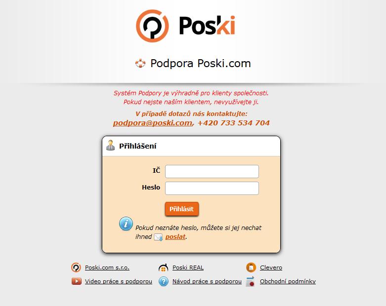 1 Obecný popis systému Systém podpory Poski.com (dále jen systém) je automatický systém pro komunikaci s klienty společnosti Poski.