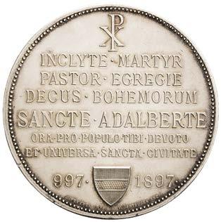 výročí postavení baziliky Porta Coeli 1989, Ag 40 mm, 53,63 g, Zem. 46 0/0 1 000,- 664. Medaile ke svatořečení sv.