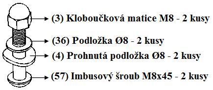 074 Matice s nákružkem M10x1 2 075 Napínací šroub s okem M6x36 2 076 Křížový šroub ST2.