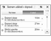 Dopravní nastavení K dispozici jsou různé možnosti týkající se dopravních událostí. Seznam dopravních událostí Seznam dopravních událostí obsahuje všechny dopravní události detekované systémem.