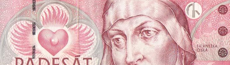 V letošním roce byla ukončena platnost papírové bankovky v hodnotě 50 Kč. Na této bankovce byl vyobrazen portrét Sv. Anežky České.