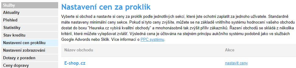 Výše CPC se uplatňuje ryze u spárovaného zboží a kartách, kde jsou min. další 4 inzerenti.