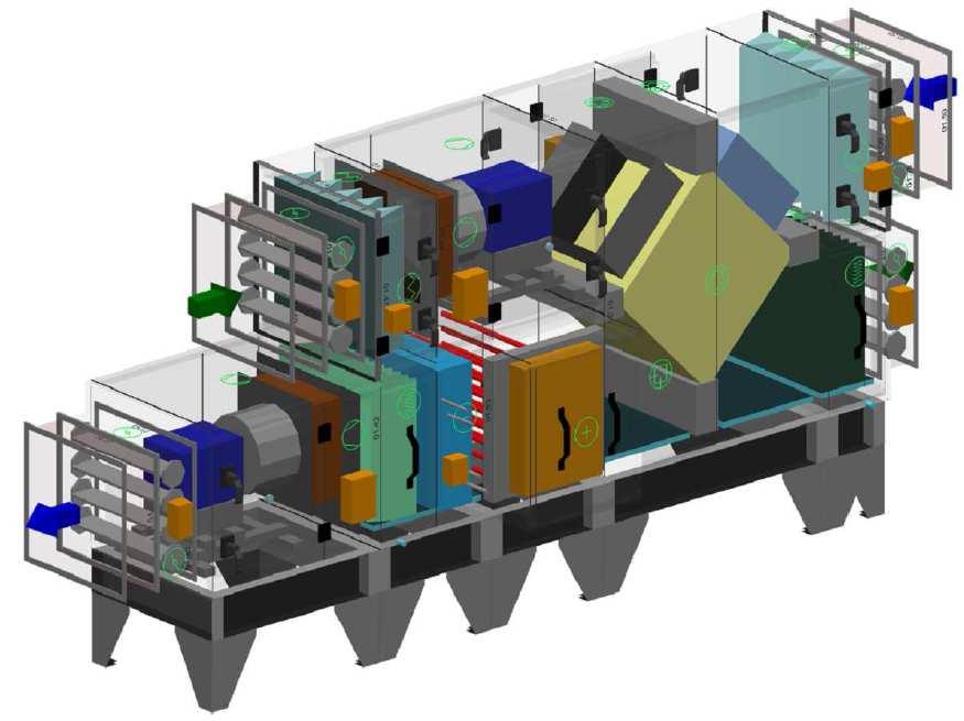 Obr. 94 - Axonometrická vizualizace vzduchotechnické jednotky AeroMaster XP 04 14.