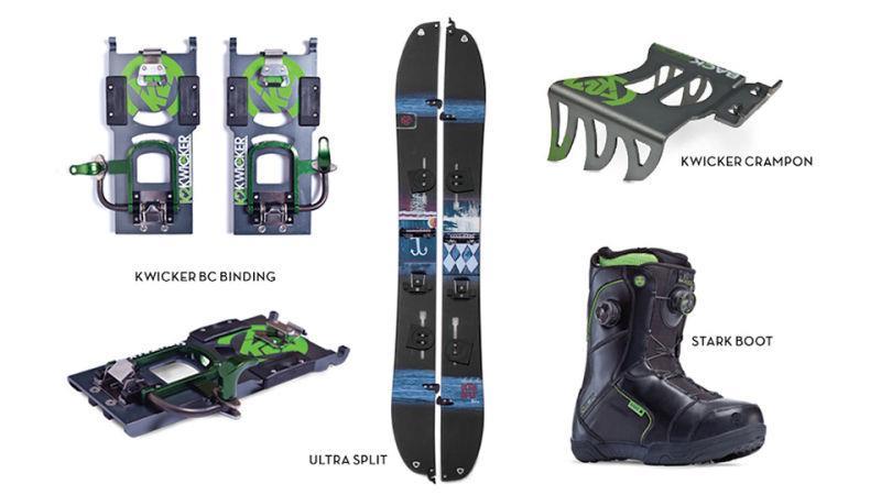 Obrázek 51: Splitboard s příslušenstvím Zdroj: gizmodo.com: K2's Kwicker Splitboard Is the Stuff of Backcountry Powder Dreams.