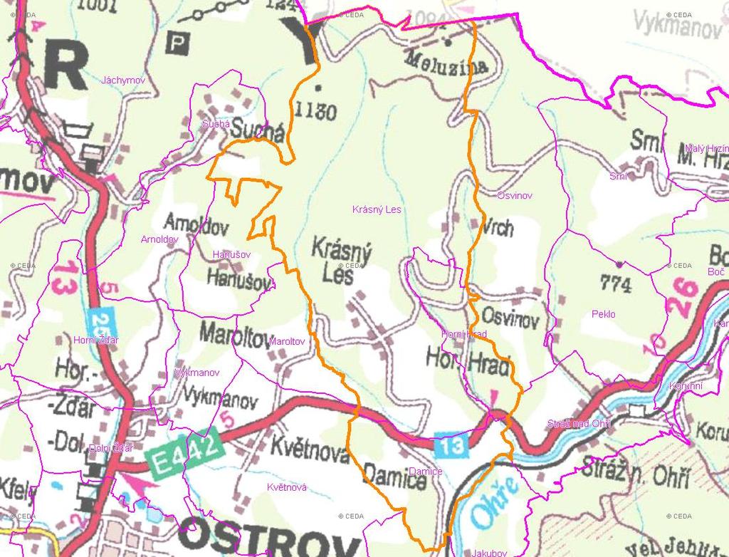 (karta obce: CZ41_95_1) A. NÁZEV OBCE Název části obce (ZSJ): Mapa A: Území obce Přehledová mapka Kód části obce PRVK: CZ41.343.