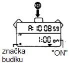 3) Stiskněte tlačítko A pro nastavení číslic. 4) Stiskněte tlačítko B nebo D pro návrat do displeje budíku.