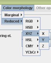 Alternativně lze nastavit tyto operace i v panelu pro barevnou morfologii dole uprostřed pomocí roletových nabídek.