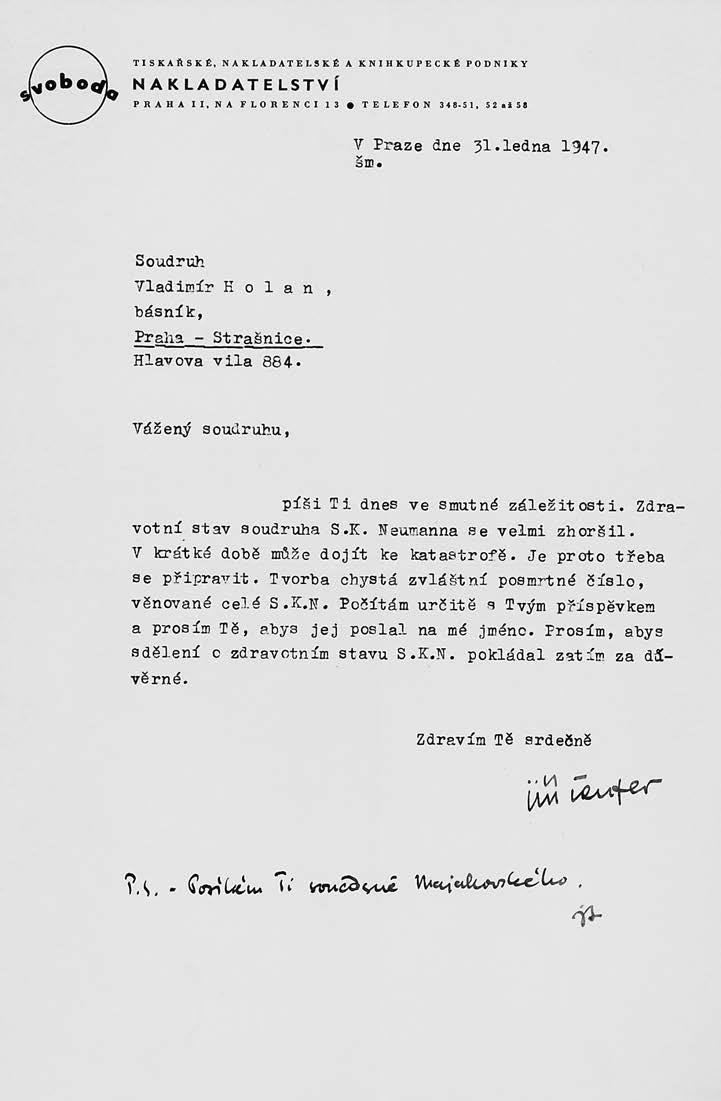 LITERÁRNÍ ŽIVOT Dopis redaktora