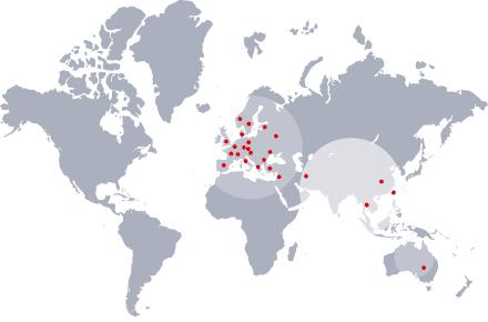 UTB ve Zlíně, Fakulta managementu a ekonomiky 42 Obr. 12 Pobočky a zastoupení ve světě [10] Společnost XY má vlastní kalibrační laboratoř, která byla akreditovaná v roce 1995.