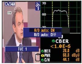 ZOOM (pouze pro ADVANCE nebo HD OPTION) Tato volba umožňuje zobrazit zvětšený obraz jednotlivých kvadrantů konstelačního diagramu.