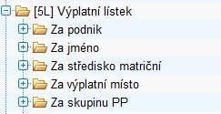 3.2.2. MZ/5L/Výplatní lístek nové tisky při kombinaci e-mailového lístku a papírového výplatního lístku v sestavách 5L_Výplatní lístek, jak Za podnik, Za jméno, Za sředisko matriční, Za