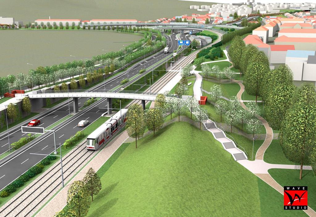 Pohled na prostor severního předportálí Základní technické údaje stavby Celkový počet stavebních objektů Délka únikové štoly 231m a provozních souborů 223 Délka galerie 247m Celková délka úseku VMO